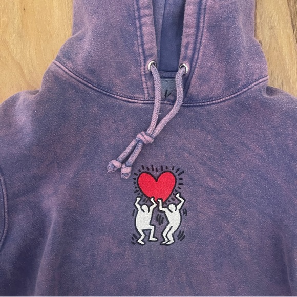 Urban Outfitters Ripple Junction Keith Haring Hoodie/Purple/Red / Small Like New - Picture 2 of 5